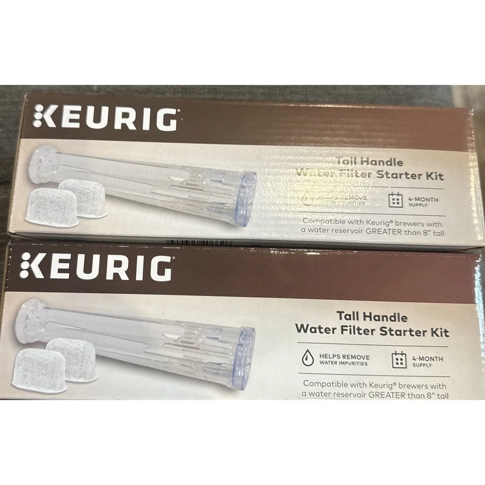 2 X Tall Handle Water Filter Kit with 2 Replacement Filters for Coffee Makers
